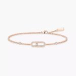 ELSIE LOVE Move Uno Bracelet Women 18K Gold Plated V Gold Zirconia PVD 5x Layered Chain 18.5cm - Image 5