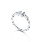 ELSIE LOVE T Ring Women 18K Gold Plated V Gold Zirconia PVD 5x Layered Open Band - Image 6