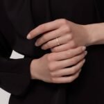 ELSIE LOVE Screw Slim Ring Women 18K Gold Plated V Gold PVD 5x Layered Zirconia 2.6mm Band - Image 5