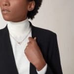 ELSIE LOVE Double Ring Necklace Women 18K Gold Plated V Gold PVD 5x Layered 18-Inch Pendant - Image 5