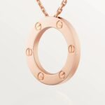 ELSIE LOVE Circle Pendant Necklace Women 18K Gold Plated V Gold PVD 5x Layered 17-Inch Chain - Image 5