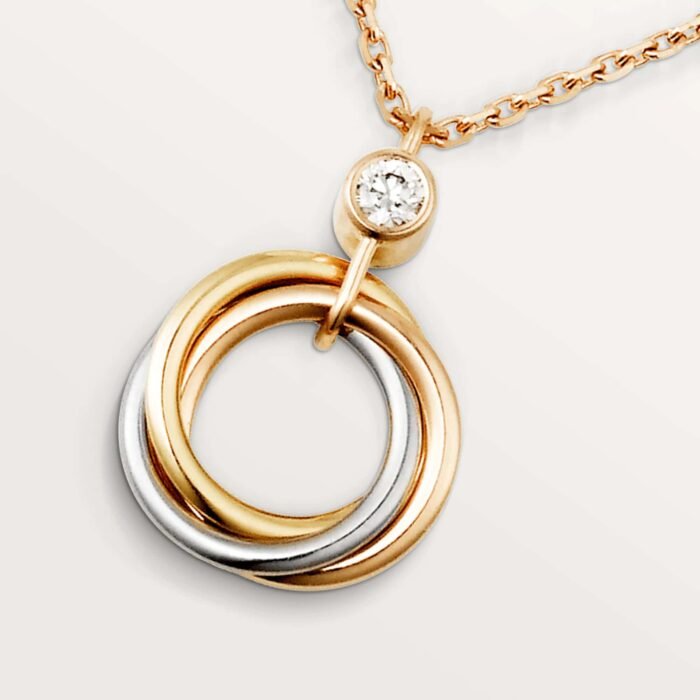 ELSIE LOVE Trinity Circle Pendant Necklace for Women, 18K Gold Plated V Gold, PVD Layered, Cubic Zircon - Image 5