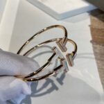 T Bangle Bracelet | 18K Gold Plated, Mother of Pearl & CZ - Image 5