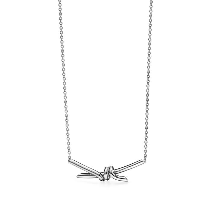ELSIE LOVE Knot Pendant with Zirconia | V Gold 18K Gold Plated Adjustable Minimalist Necklace - Image 6