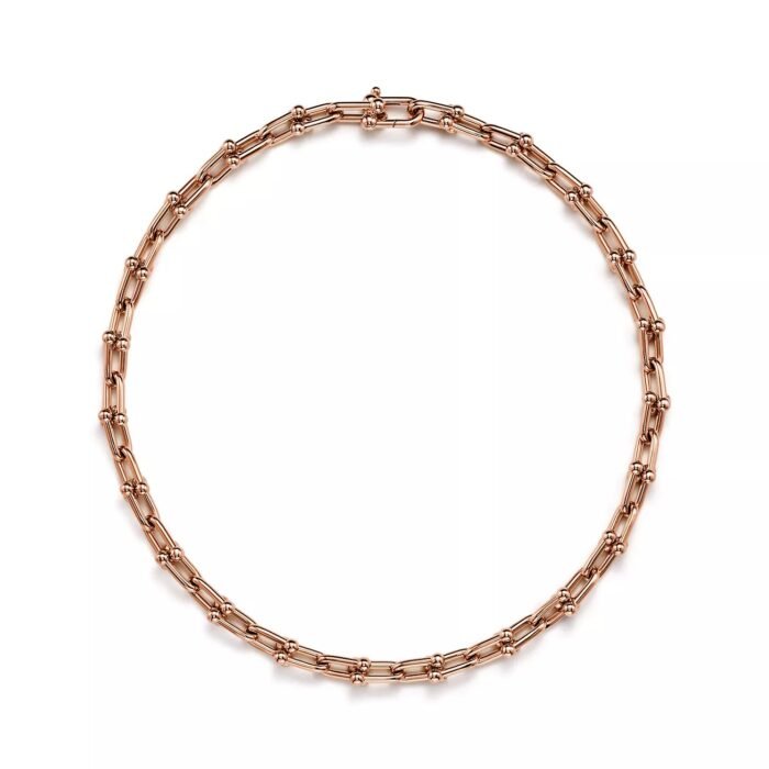 ELSIE LOVE Classic Link Necklace | V Gold 18K Gold Plated Minimalist Chain 18” - Image 6