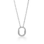 ELSIE LOVE Medium Lock Pendant Necklace | V Gold 18K Gold Plated with Zirconia, 18” - Image 6