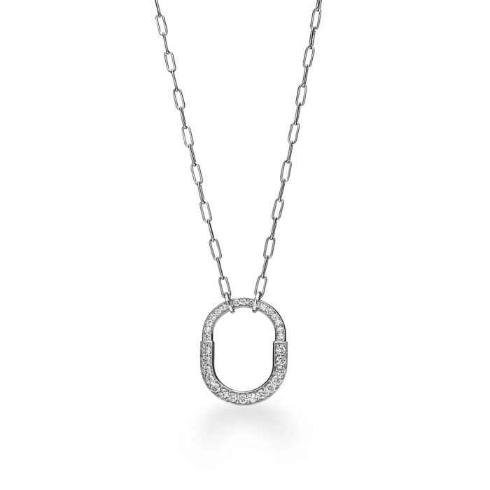 ELSIE LOVE Medium Lock Pendant Necklace | V Gold 18K Gold Plated with Zirconia, 18” - Image 6