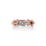 ELSIE LOVE Link Ring with Zirconia | V Gold 18K Gold Plated Chain Style Band - Image 6