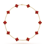 ELSIE LOVE Clover Leaf Necklace · 18K Gold Plated 925 Silver · Multiple Motifs · Mother-of-Pearl / Onyx / Carnelian / Malachite / Blue Agate - Image 5