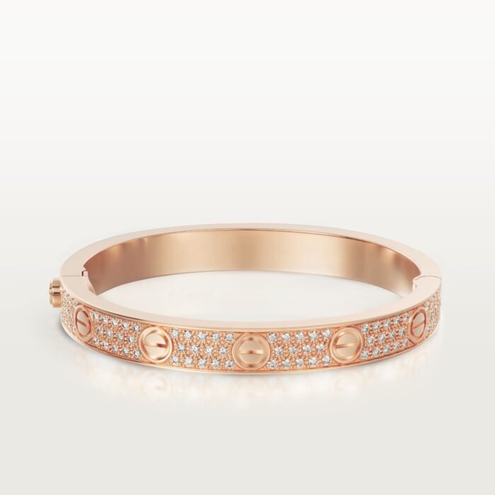 ELSIE LOVE Wide Pavé Bangle Bracelet Women’s Luxury 18K Gold Plated Zirconia Cuff - Image 6