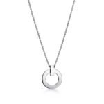 ELSIE LOVE T1 Circle Pendant Necklace, 18K Gold Plated with Zirconia, Adjustable 16-18 Inch Chain - Image 6
