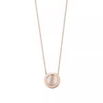 ELSIE LOVE Mother-of-Pearl Circle Pendant Necklace 18K Gold Plated with Zirconia, Adjustable Chain - Image 6