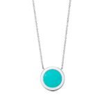 ELSIE LOVE Turquoise Circle Pendant Necklace for Women, 18K Gold Plated, Zirconia Inlay, PVD 5x Layered, Adjustable Chain - Image 6