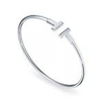 ELSIE LOVE T Bracelet 18K Gold Plated Minimalist Open Cuff - Image 6