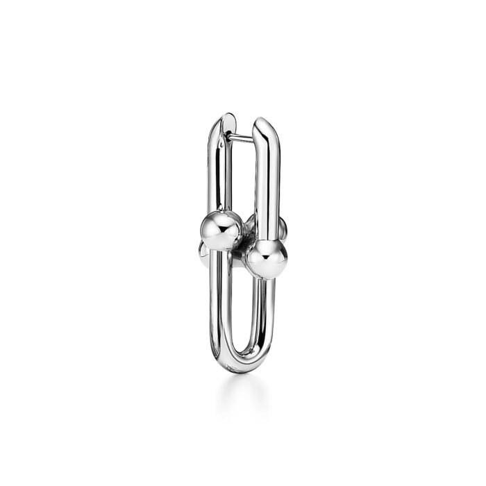 ELSIE LOVE Link Earrings | V Gold 18K Gold Plated Minimalist Hoop - Image 6