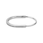 ELSIE LOVE Lock Bangle 18K Gold Plated with Zirconia, Narrow Design - Image 6