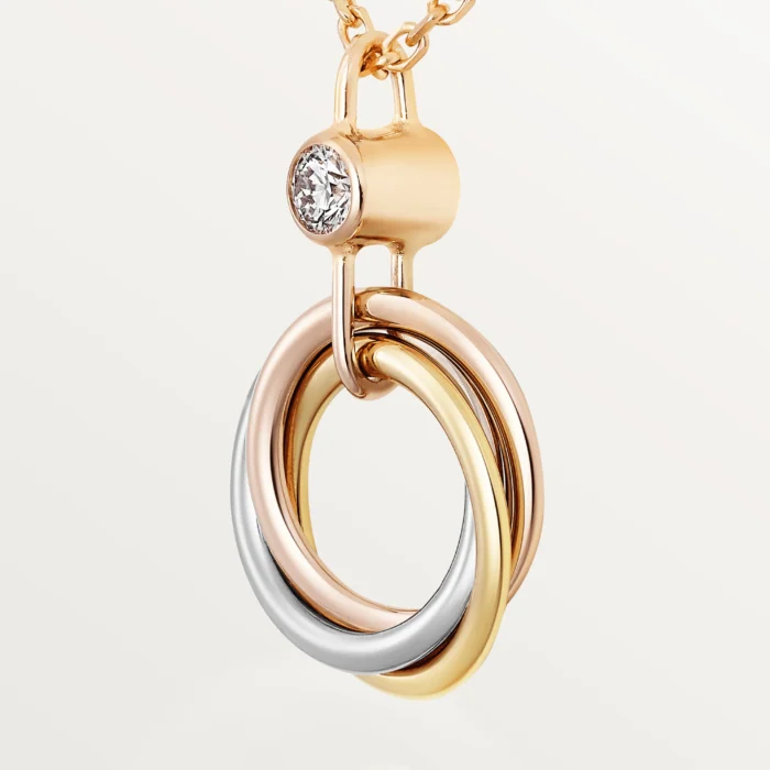 ELSIE LOVE Trinity Circle Pendant Necklace for Women, 18K Gold Plated V Gold, PVD Layered, Cubic Zircon - Image 6