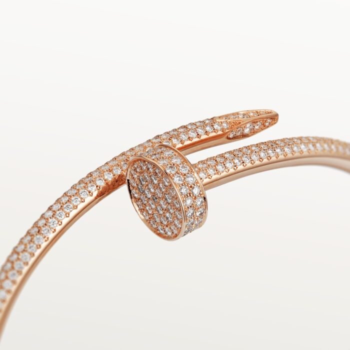 ELSIE LOVE Nail Bangle with Cubic Zirconia · 18K Gold / Rose Gold / Silver Plated · 3.5mm Open Bracelet - Image 6