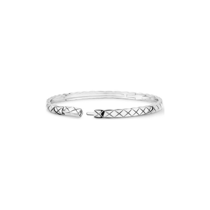 ELSIE LOVE Coco Crush Bracelet · 18K Gold Plated V Gold · Quilted Pattern Design · Minimalist Women’s Bangle - Image 6
