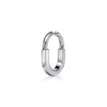 ELSIE LOVE Lock Earrings with Zirconia | V Gold 18K Gold Plated Medium Hoops - Image 6