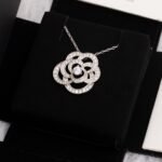 ELSIE LOVE Camélia Necklace Women 18K Gold Plated V Gold Zirconia PVD 5x Layered Hollow Flower Pendant - Image 6