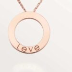 ELSIE LOVE Circle Pendant Necklace Women 18K Gold Plated V Gold PVD 5x Layered 17-Inch Chain - Image 6