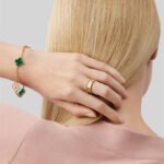 ELSIE LOVE Clover Bracelet | 925 Silver 18K Gold Plated | Full Diamond / Gold Diamond / Malachite | Women’s Lucky Bracelet 7.48" - Image 6
