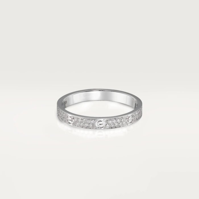 ELSIE LOVE Screw Slim Ring Women 18K Gold Plated V Gold PVD 5x Layered Zirconia 2.6mm Band - Image 6
