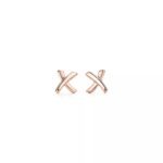 ELSIE LOVE X Earrings Small | V Gold 18K Gold Plated Minimalist Studs - Image 7