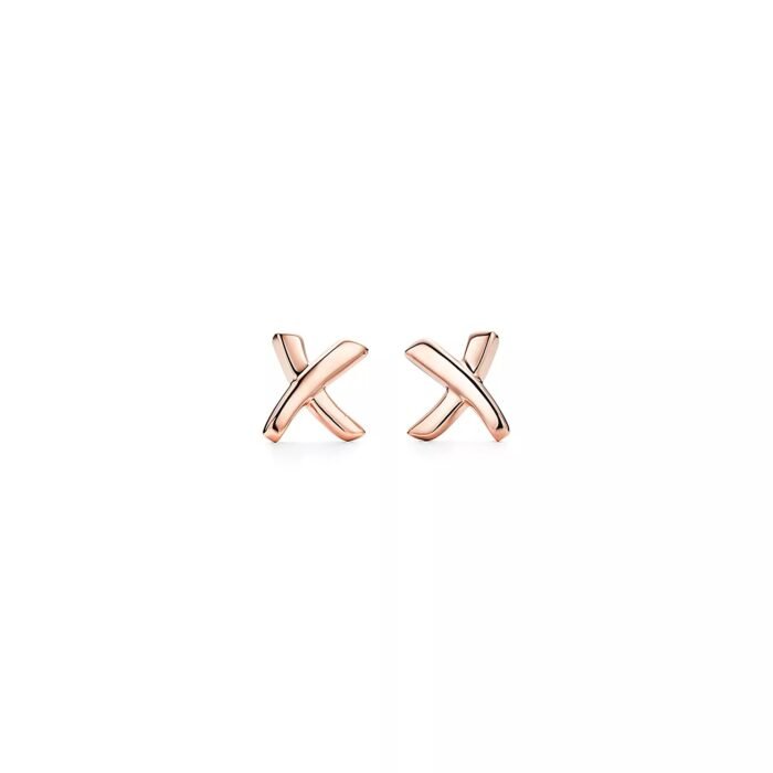 ELSIE LOVE X Earrings Small | V Gold 18K Gold Plated Minimalist Studs - Image 7