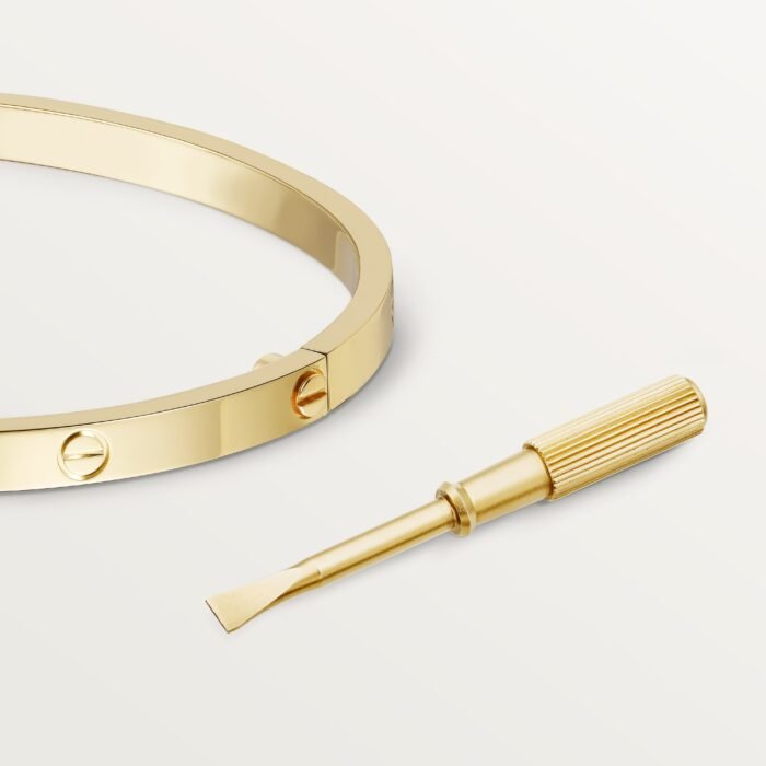 ELSIE LOVE Classic Bracelet Small Model | V Gold 18K Gold Plated Screw Design - Image 7