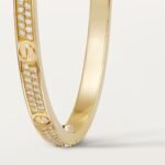 ELSIE LOVE Cubic Zircon Paved Screw Bangle | V Gold 18K Gold Plated with PVD Technology - Image 5
