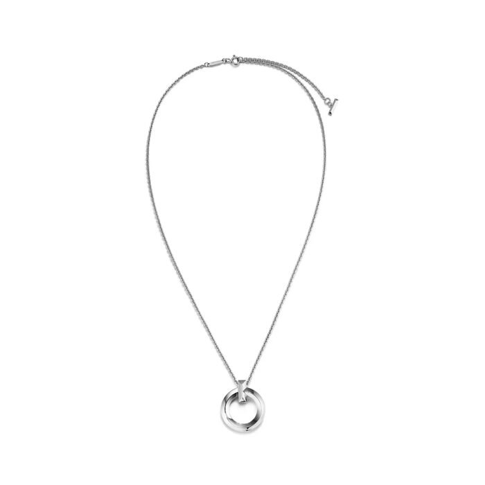 ELSIE LOVE T1 Circle Pendant Necklace – 18K Gold Plated, Small Motif, Adjustable 16-18" Chain, Minimalist V Gold Jewelry - Image 7