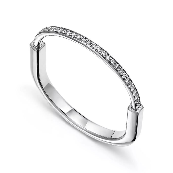 ELSIE LOVE Lock Bracelet 18K Gold Plated with Zirconia, Medium Size - Image 7