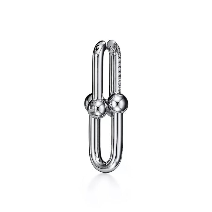 ELSIE LOVE Link Earrings with Zirconia | V Gold 18K Gold Plated | 1.5" Fashion Earrings - Image 7