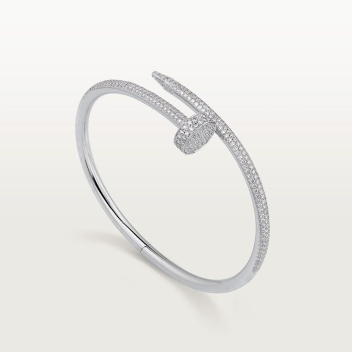 ELSIE LOVE Nail Bangle with Cubic Zirconia · 18K Gold / Rose Gold / Silver Plated · 3.5mm Open Bracelet - Image 7