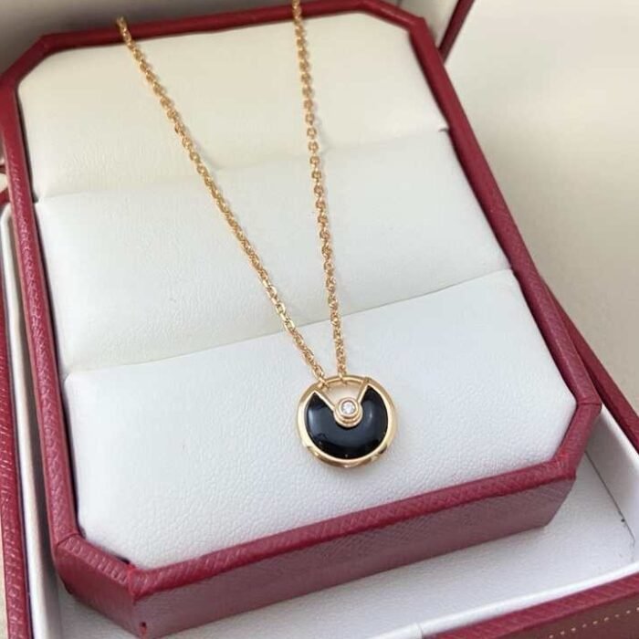 ELSIE LOVE Amulette Necklace · 18K Gold Plated V Gold · Mother-of-Pearl / Onyx / Malachite / Carnelian · Lucky Pendant Choker - Image 7