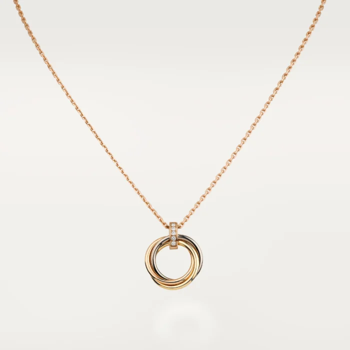 ELSIE LOVE Trinity Circle Pendant Necklace for Women, 18K Gold Plated V Gold, PVD Layered, Cubic Zircon - Image 7