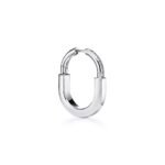 ELSIE LOVE Lock Earrings with Zirconia | V Gold 18K Gold Plated Medium Hoops - Image 7