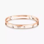 ELSIE LOVE Move Romane Bracelet Women 18K Gold Plated V Gold Zirconia PVD 5x Layered Double Band Bangle - Image 7
