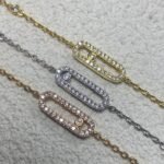 ELSIE LOVE Move Uno Bracelet Women 18K Gold Plated V Gold Zirconia PVD 5x Layered Chain 18.5cm - Image 7