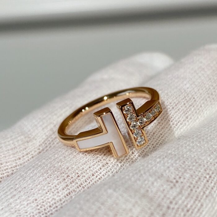 ELSIE LOVE T Ring Women 925 Silver 18K Rose Gold Plated Zirconia PVD 5x Layered Open Band - Image 7