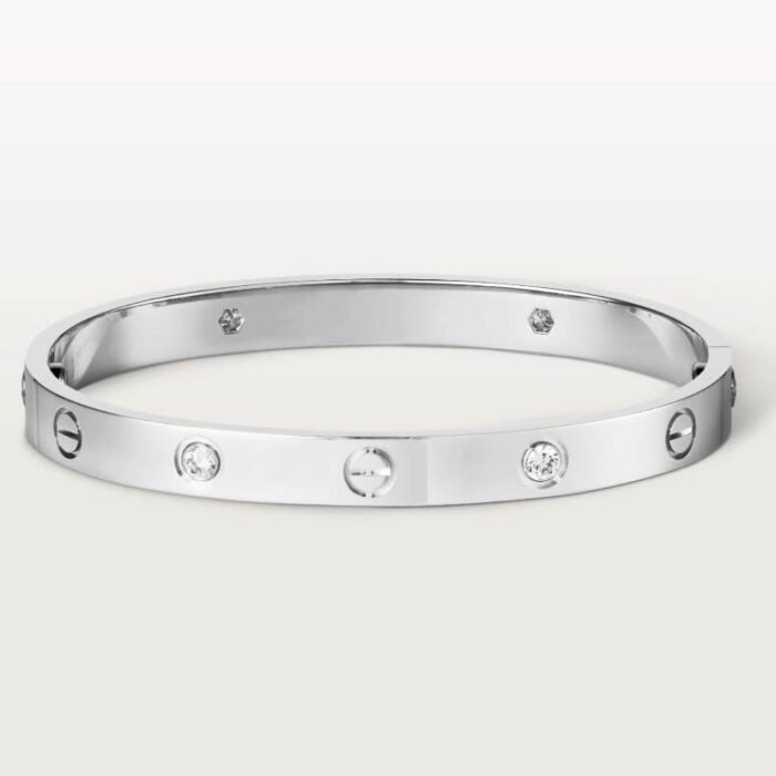 ELSIE LOVE Screw Bangle Bracelet Women 18K Gold Plated V Gold PVD 5x Layered Zirconia Classic Design 0.24in - Image 21