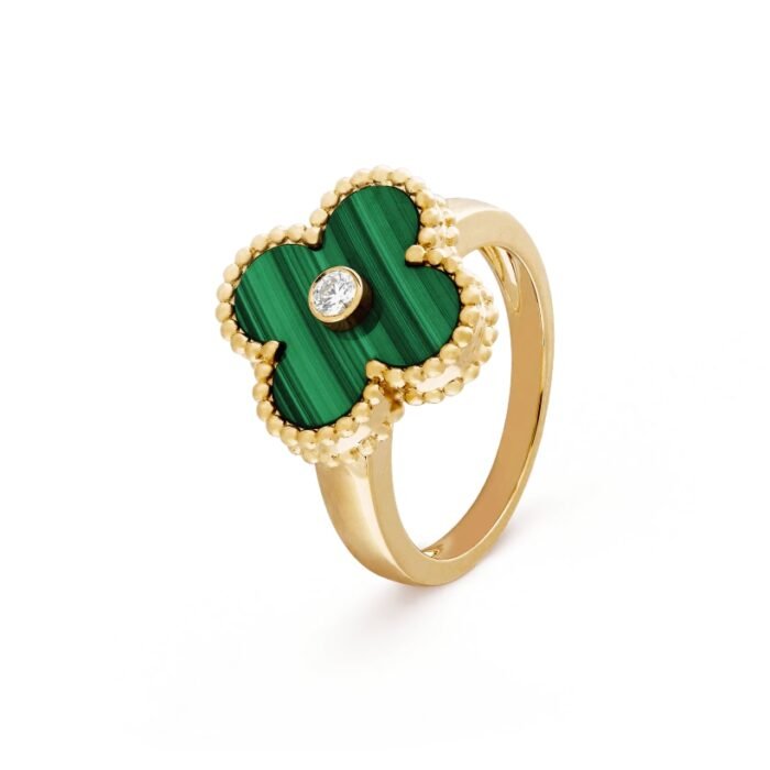ELSIE LOVE Clover Leaf Ring,925 Silver, 18k Gold Plated - Image 8
