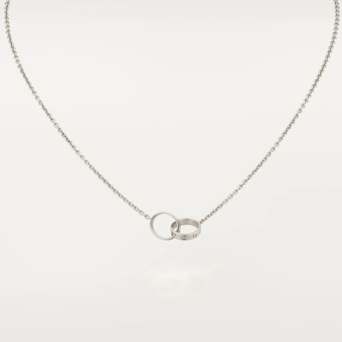 ELSIE LOVE Double Ring Necklace Women 18K Gold Plated V Gold PVD 5x Layered 18-Inch Pendant - Image 7