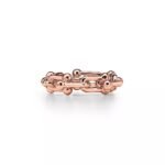 ELSIE LOVE Link Ring with Zirconia | V Gold 18K Gold Plated Chain Style Band - Image 8