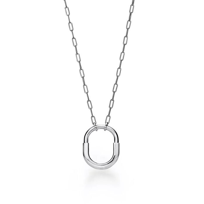 ELSIE LOVE Medium Lock Pendant Necklace | V Gold 18K Gold Plated with Zirconia, 18” - Image 8