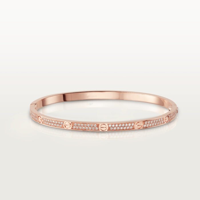 ELSIE LOVE Cubic Zircon Paved Screw Bangle | V Gold 18K Gold Plated with PVD Technology - Image 6