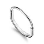 ELSIE LOVE Lock Bangle, 18K Gold Plated, V Gold, Medium Size, PVD 5x Layered - Image 8