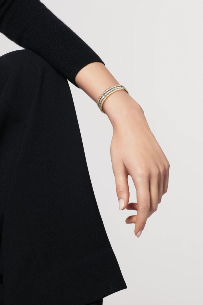 ELSIE LOVE Coco Crush Bracelet · 18K Gold Plated V Gold · Quilted Pattern Design · Minimalist Women’s Bangle - Image 8
